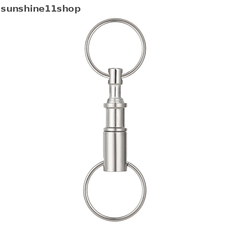 Sho Double Removable Key Ring Silver Gantungan Kunci Bisa Dilepas Quick Release Gantungan Kunci N