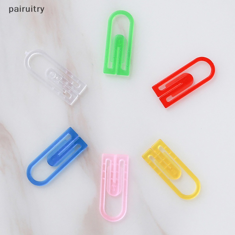 Prt 60pcs /box ABS Klip Kertas Mini Warna-Warni Kawaii Stationery Candy Color Clear Binder Klip Foto Tiket Notes Surat Paper Clip PRT