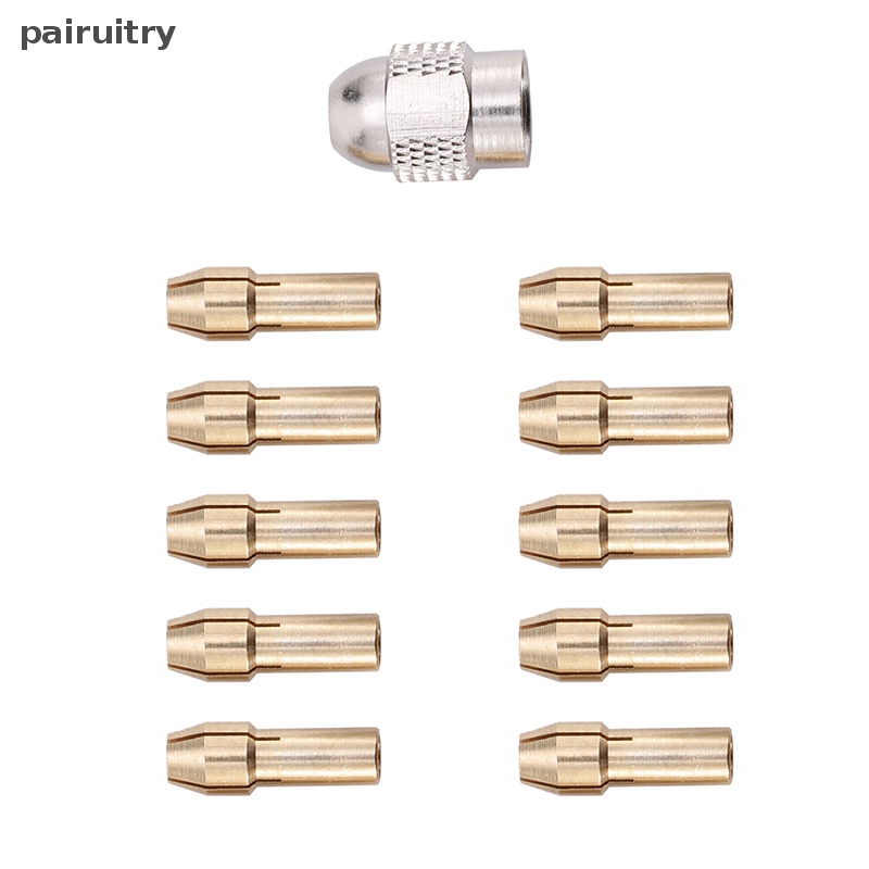 Prt 10 /11pcs Collet Chuck Bor Mini 0.5-3.2mm Diameter 4.8mm Shank Brass Chucks Untuk Dremel Rotary Tool Power Tool Aksesori PRT