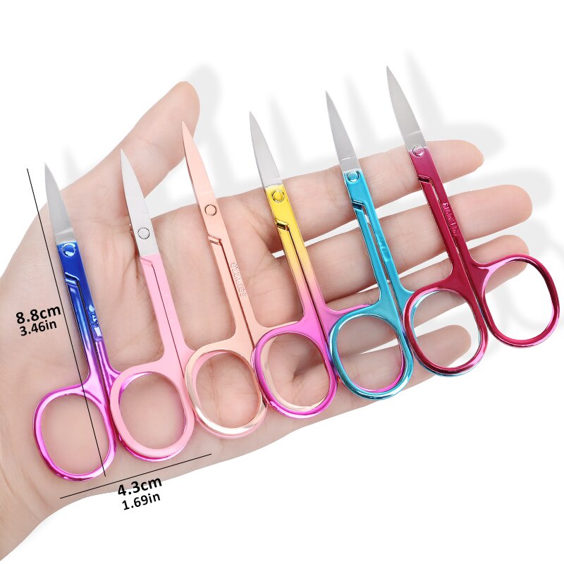 1pcs Gunting Alis Stainless Steel Pemangkas Bulu Mata Wajah Hidung Hair Remover Manicure Nail Kutikula Kecantikan Gunting Alat Makeup