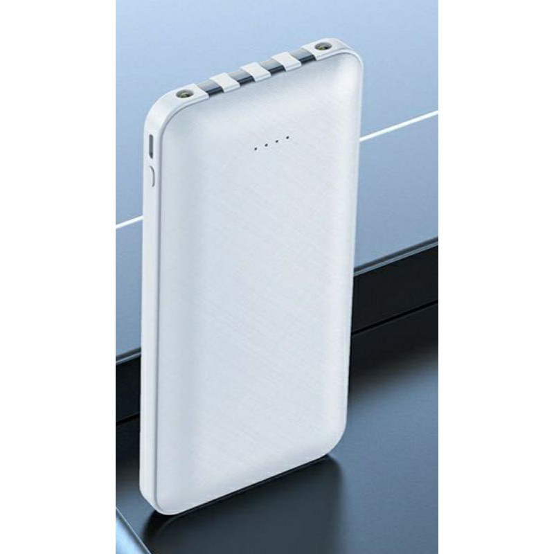 Original Slim Power Bank 20000mah Portable Pengisian Cepat Dibangun Di 4 Kabel Torch PowerBank