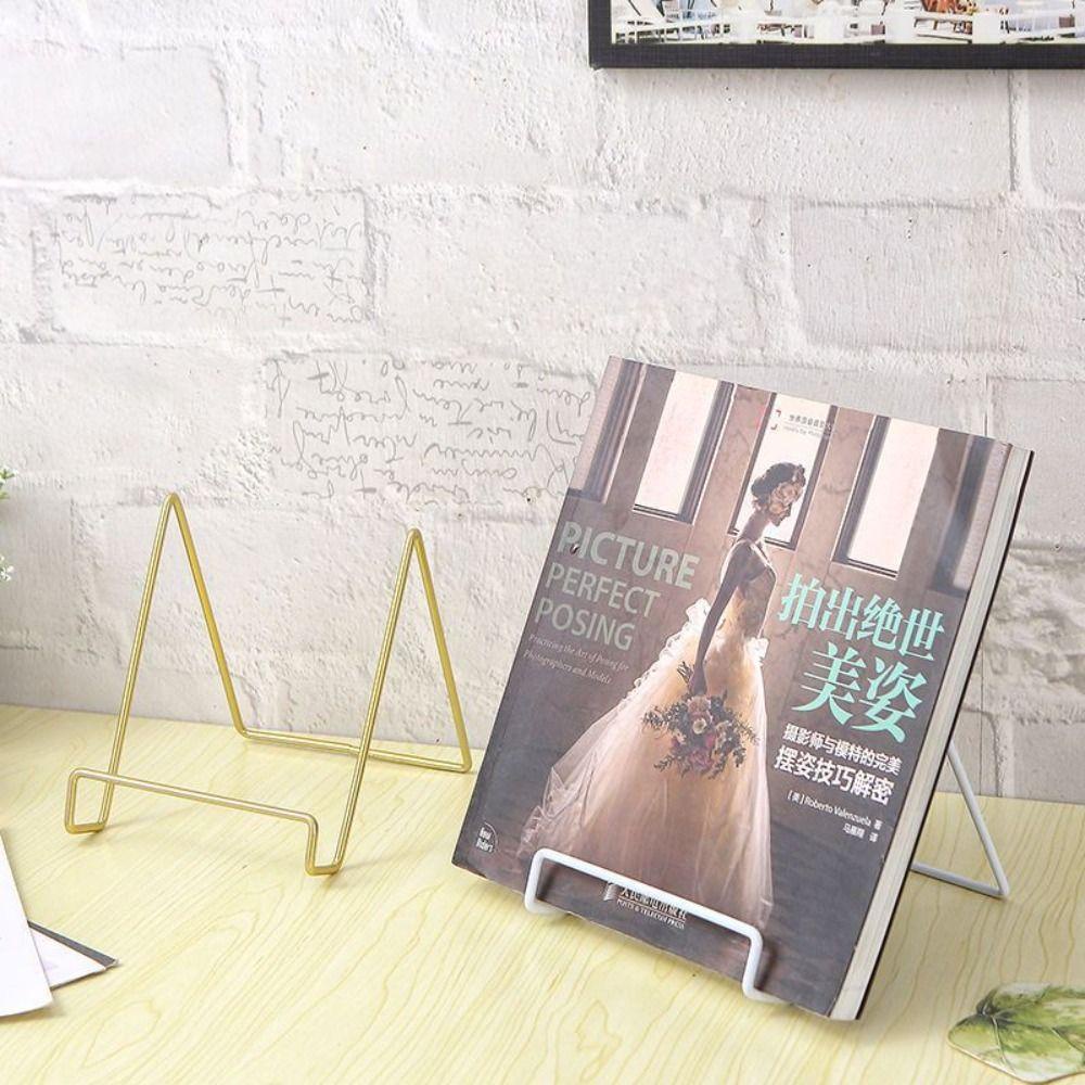 AUGUSTINA Display Stand Creative Simple Iron Art Magazine Display Mudah Digunakan Menghias Dudukan Ponsel