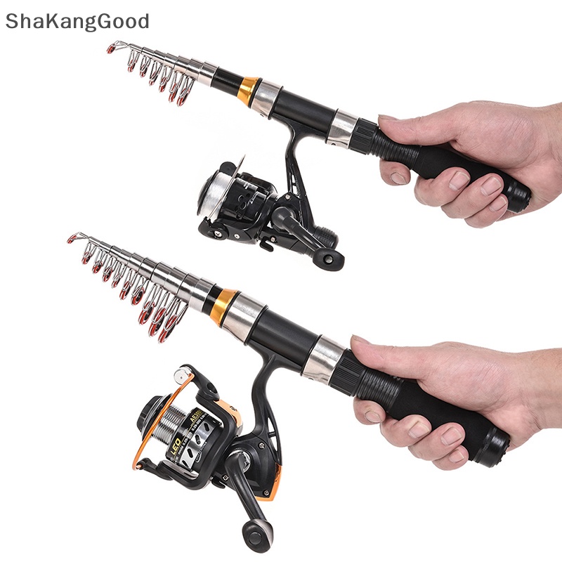 Skid Portable Spin Fishing Rod Tough Carbon Fiber Power Teleskopik Travel Sea Boat Pancing SKK