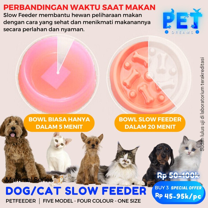 TEMPAT MAKAN ANJING KUCING - PET BOWL SLOW FEEDING FEEDER DOG CAT