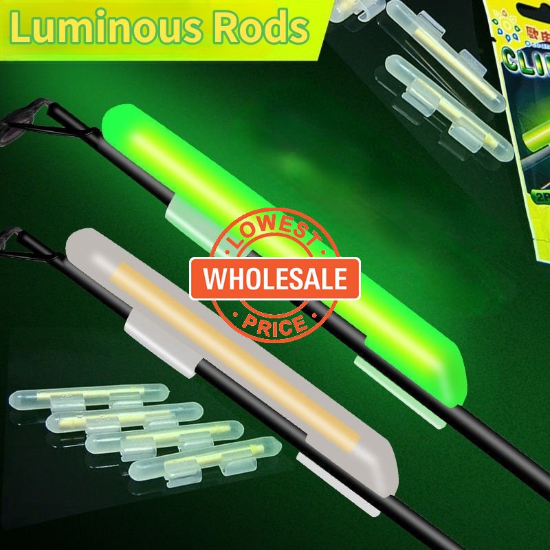 [Grosir] Tongkat Glow Pelampung Pancing Malam Outdoor/Aksesoris Alat Bantu Pencahayaan Pancing Portable/Tongkat Pancing Universal Marking Luminous Rod/Snap On Fishing Fluorescent Rod/