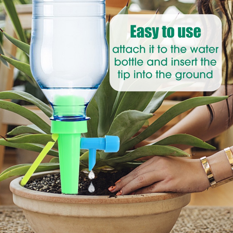 [Ditampilkan] Adjustable Speed Plant Water Dripper Taman Pot Drop Alat Irigasi Self Watering Spout Corong Dengan Bracket Otomatis Bunga Penyiraman Waterware