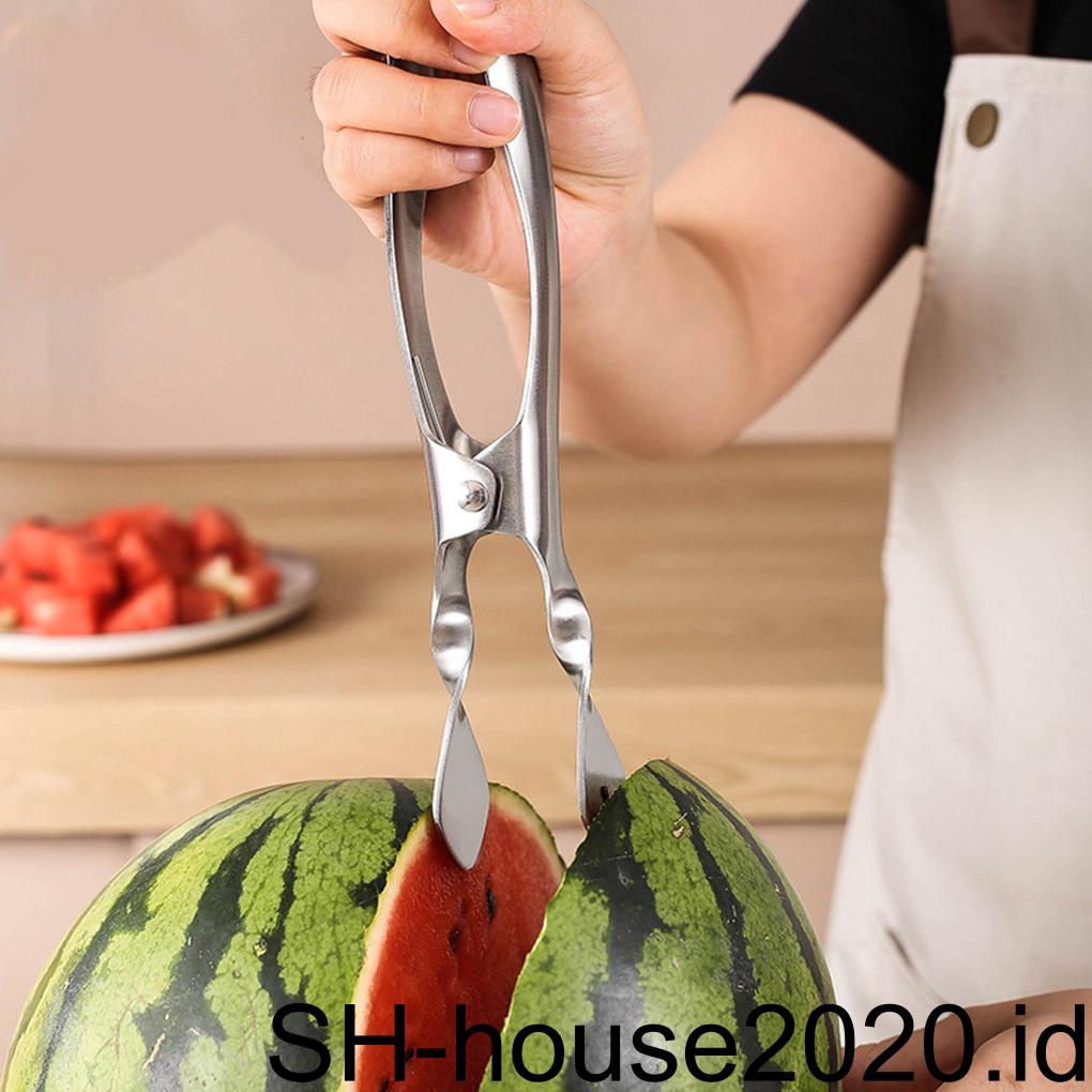 Pembuka Buah Shell Slicer Stainless Steel Tahan Karat Aksesoris Rumah Tangga Operasi Sederhana Durian Corer Semangka Garpu