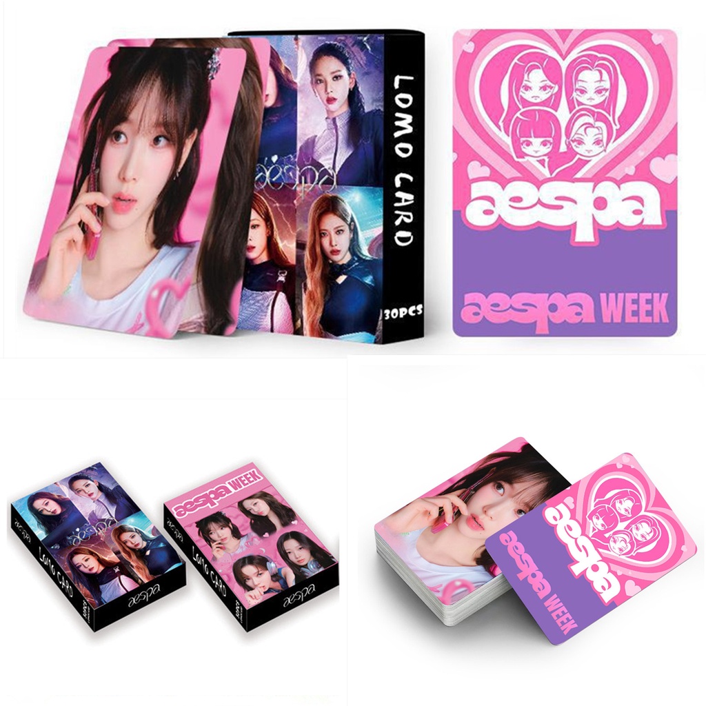 30pcs /box Album AESPA MY WORLD Photocards 2023season's Greetings Kartu Lomo Cewek Kpop Postcards