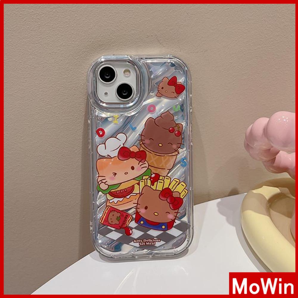 Case iPhone 14 Pro Max iPhone Case Laser Reflektif Bening Case TPU Soft Case Airbag Shockproof Cute Bow Kitten Kompatibel dengan iPhone 13 Pro Max 12 Pro Max 11 Xr Xs Max 7Plus 8Plus