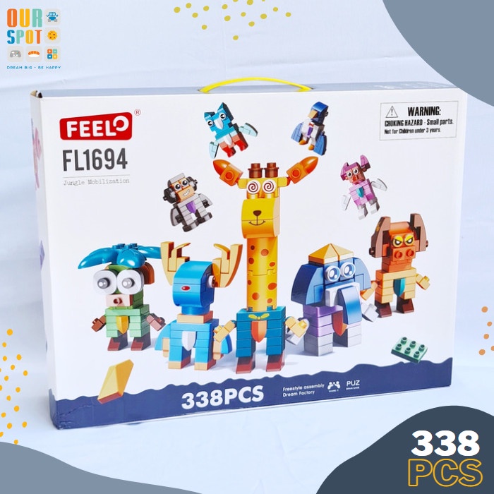 Feelo 338 pcs Animal building blocks - size