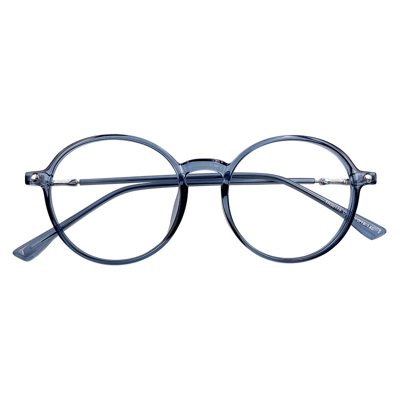 (YUZHU) Kacamata Bingkai Bulat Gaya Vintage Korea Fashion Harajuku Anti Blue Light Eyeglasses Unisex