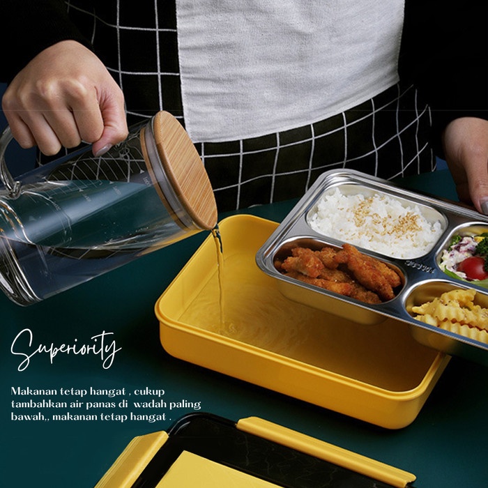 Kotak Bekal Makan Tempat Makan Stainless Steel Lunch Box Import