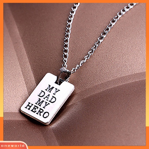 [WOD] 1pc My Dad My Hero Huruf Liontin Rantai Choker Keluarga Cinta Kalung Hadiah