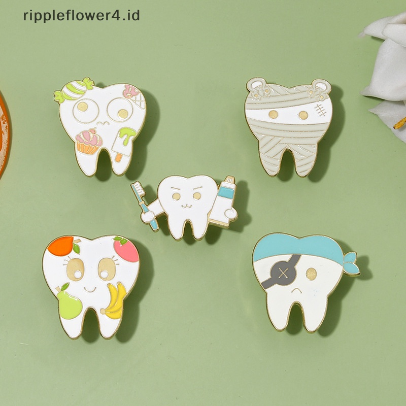 {rippleflower4.id} Kreatif Kesehatan Mulut Enamel Pin Gigi Bajak Laut Bros Kerah Lencana Aksesoris Kartun Dokter Gigi Fashion Perhiasan Hadiah~