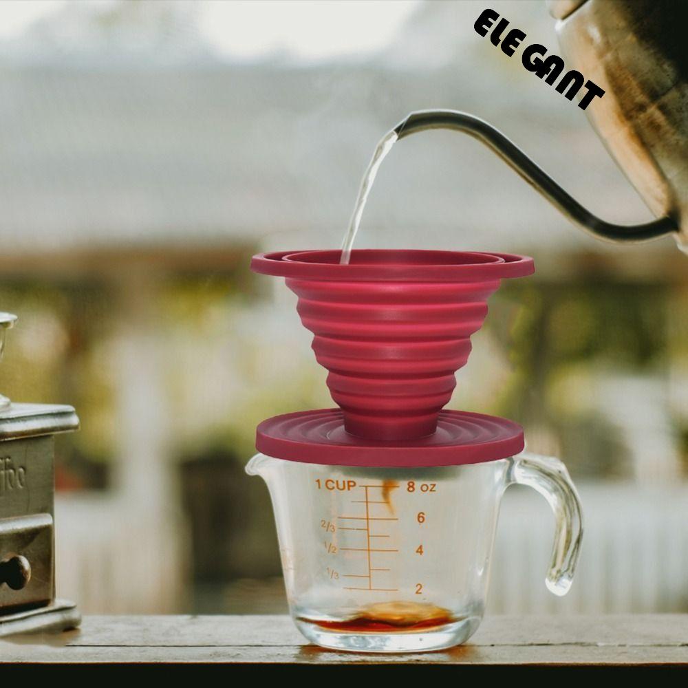 [Elegan] Corong Kopi Kreatif Collapsible Silicone Outdoor Aksesoris Dapur Home Coffee Dripper Filter