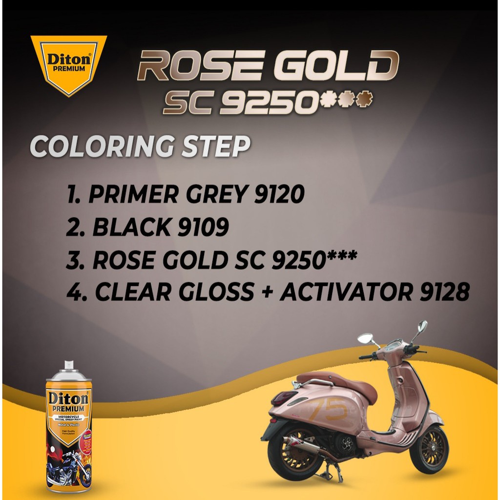 pilok pilox Diton Premium Rose Gold SC 9250*** SC 9250 400cc pylox cat semprot diton premium