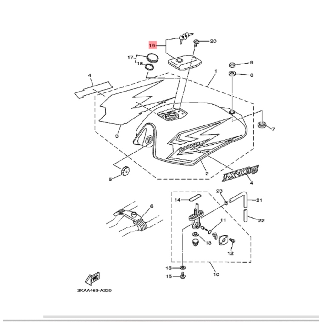 kunci tutup tangki rxk rxking rx king original YGP 29N-F4650-00