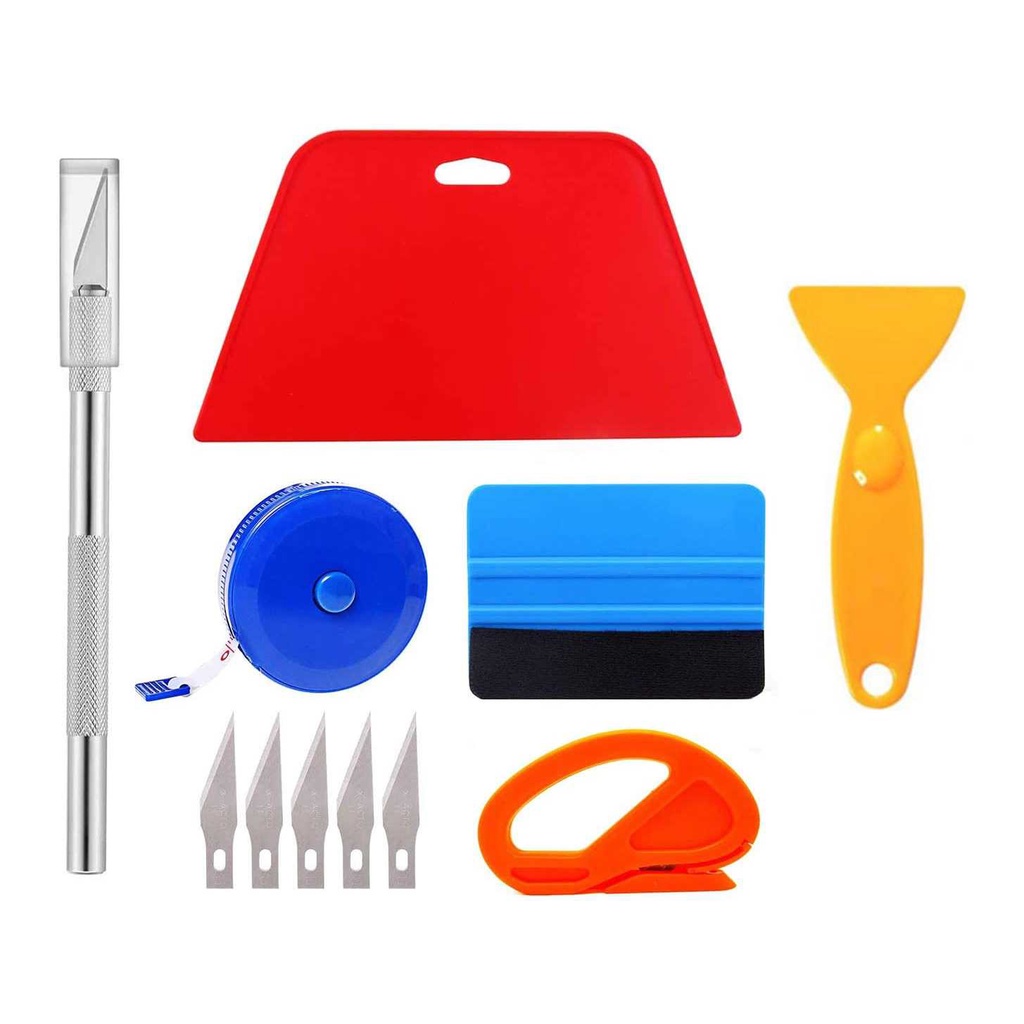 Set 11pcs Alat Pasang Stiker Wrap Vinyl Kaca Film Scrapper Spatula