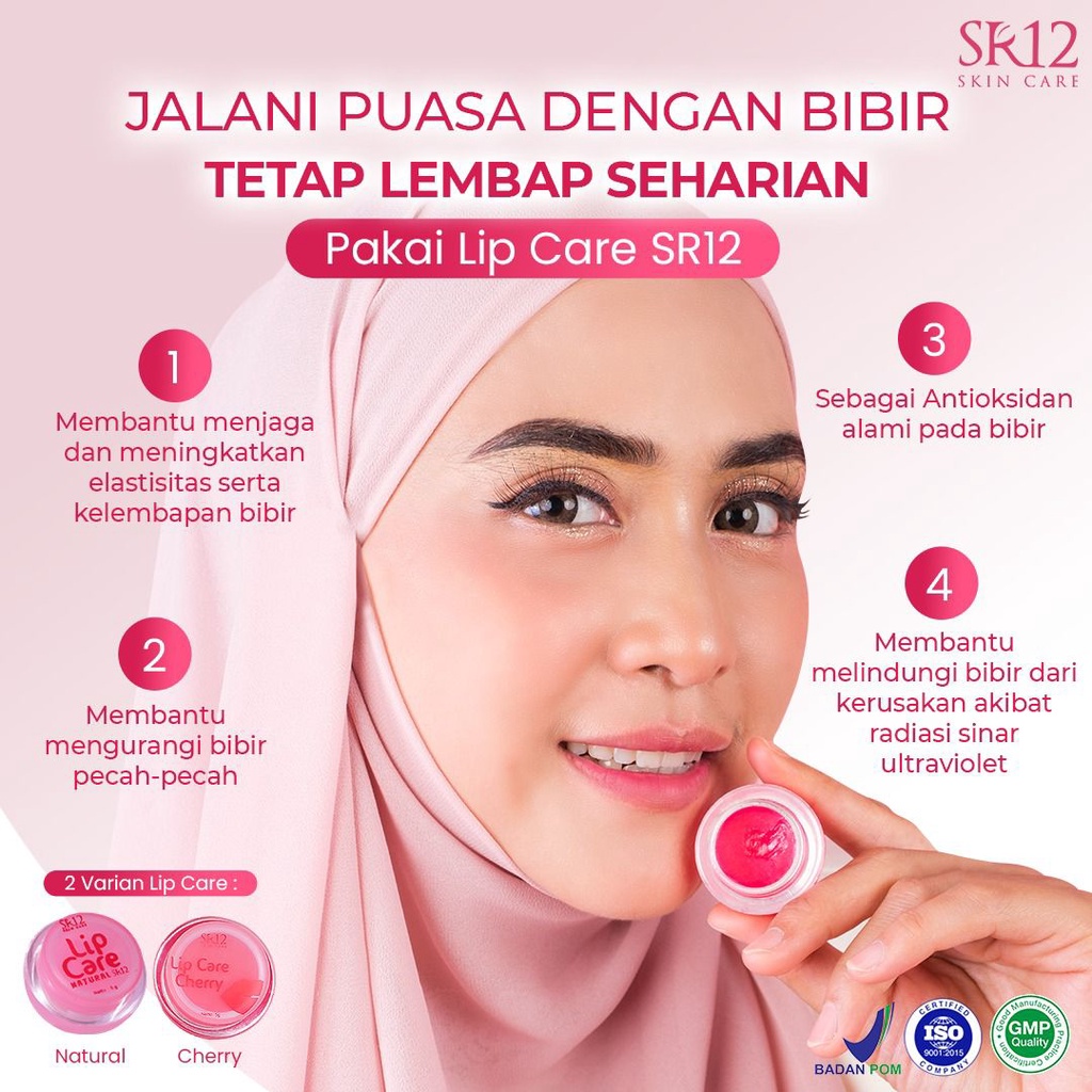 SKINCARE HERBAL SR12 LIPCARE Lip Balm Pelembab Bibir Pencerah Warna Bibir Alami Solusi Bibir Kering dan Hitam BPOM