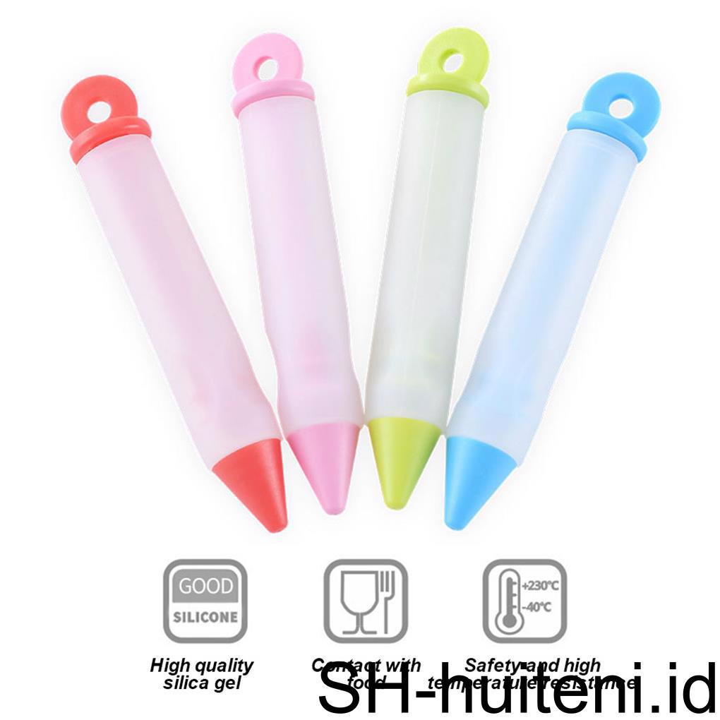 Pen Tulisan Makanan 4nozzle Alat Dekorasi Kue Silikon Cetakan Cream Cookie Piping Pastry Squeezed Tool Kitchen