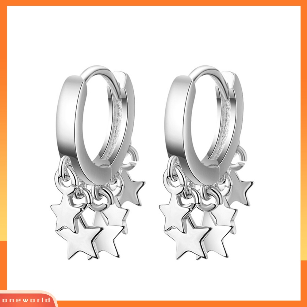 [WOD] Fashion Wanita Bintang Rumbai Menjuntai Drop Hoop Earrings Pesta Perhiasan Hadiah Ulang Tahun