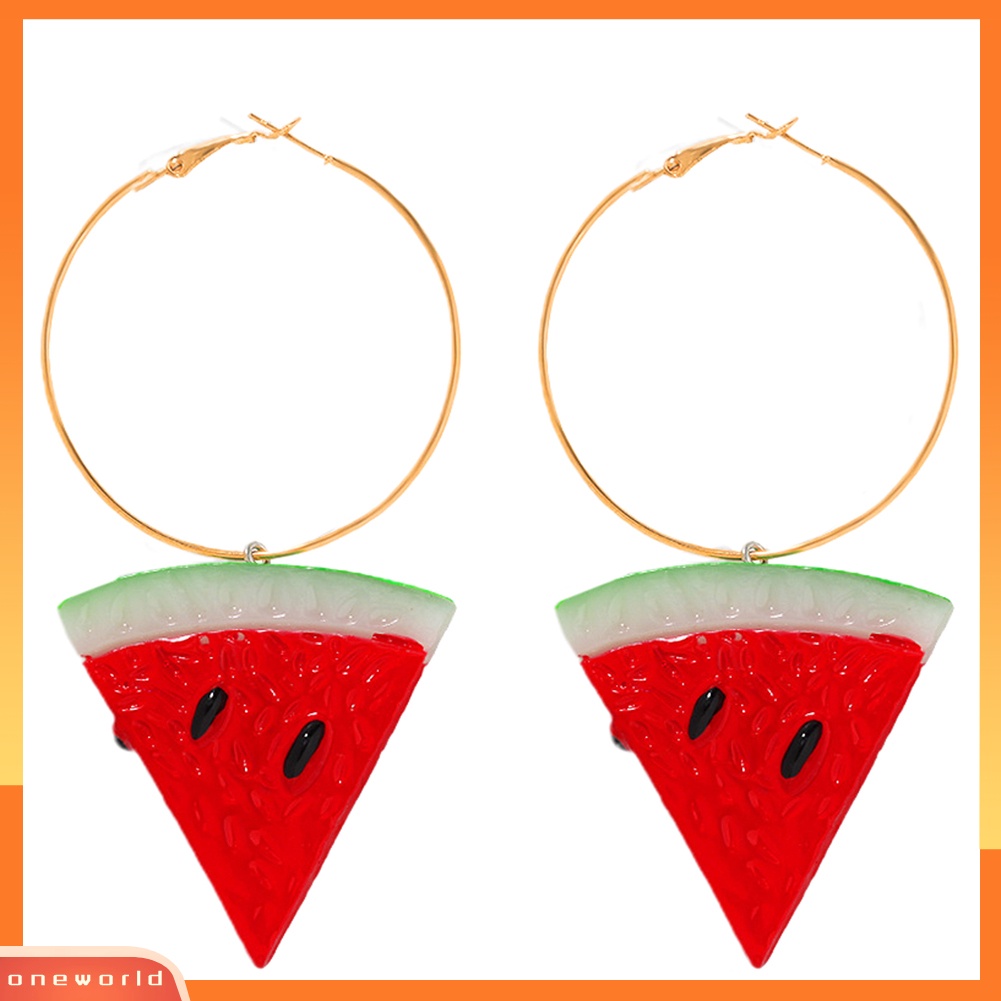 [WOD] Wanita Manis Semangka Strawberry Lemon Buah Menjuntai Hoop Earrings Perhiasan Hadiah