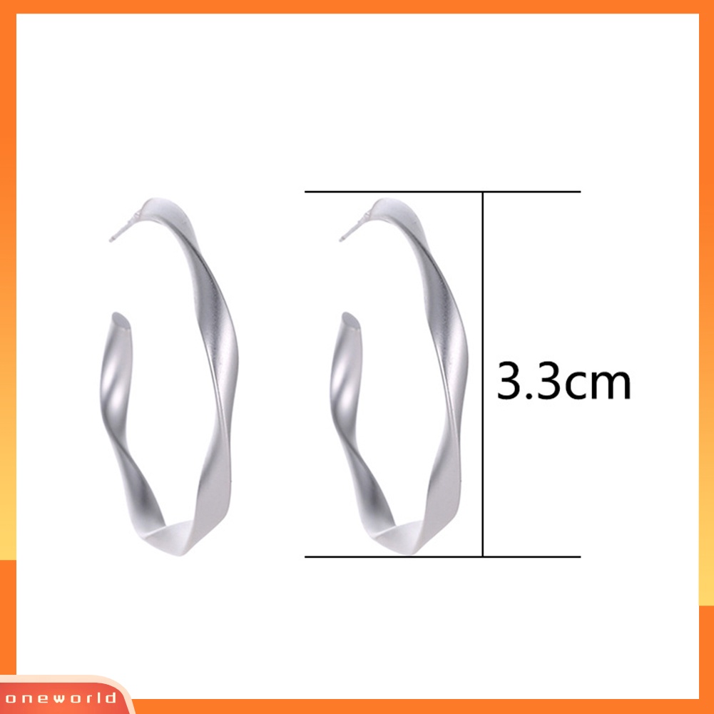 [WOD] 2pasang Wanita Fashion Matte Lingkaran Hoop Leverback Earrings Pesta Perhiasan Hadiah