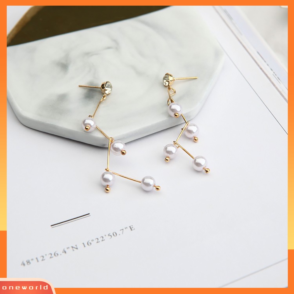 [WOD] Fashion Faux Pearl Ear Stud Earrings Wanita Gadis Pesta Perhiasan Cocktail Hadiah
