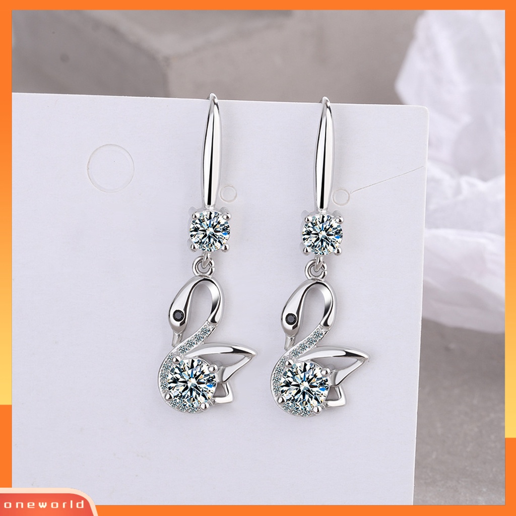 [WOD] 1pasang Anting Kait Perhiasan Hewan Mata Hitam Gaya Korea Cubic Zirconia Drop Earrings Untuk Pesta Pernikahan