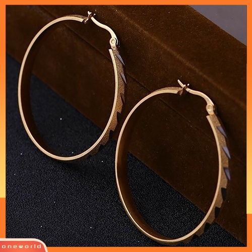 [WOD] Fashion Wanita Berlapis Emas Besar Besar Hoop Menjuntai Anting Perhiasan Pesona