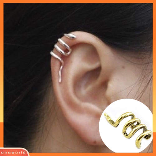 [WOD] Wanita Lady Fashion Unik Mini Ular Bentuk Telinga Manset Klip Punk Anting Perhiasan