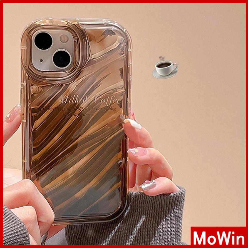 Caae iPhone 14 Pro Max iPhone Case Laser Reflektif Bening Case TPU Soft Case Airbag Tahan Guncangan Coklat Sederhana Kompatibel dengan iPhone 13 Pro Max 12 Pro Max 11 Xr X Max 7Plus 8Plus