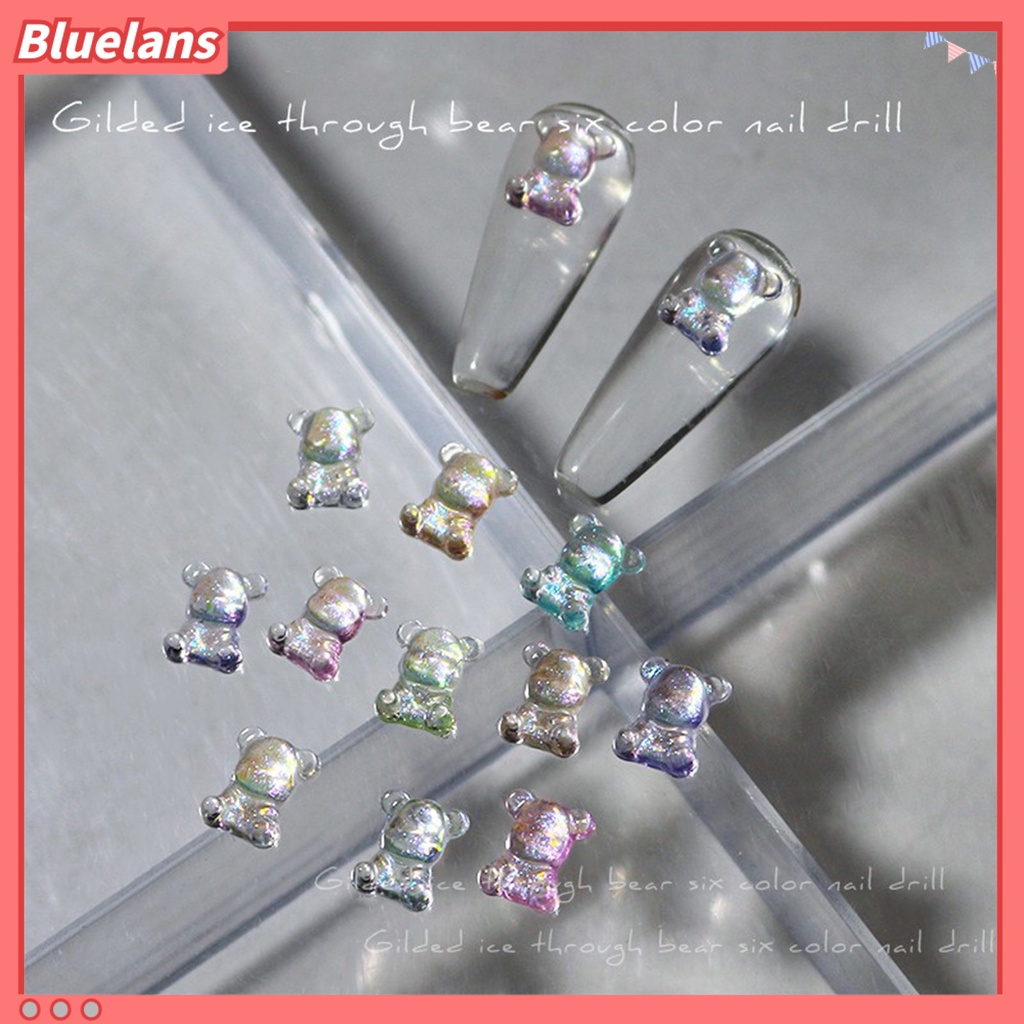 [BLM] 50pcs /Set Ornamen Kuku Efek Mengkilap Penembus Es Tembus Fashion Polish UV Gel Manicure Aksesoris Untuk Perempuan