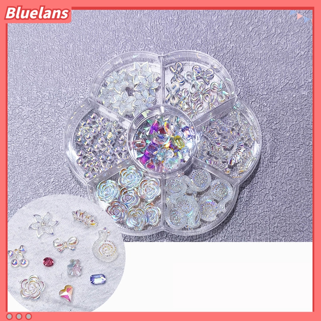 [BLM] Hiasan Kuku Beruang Kelinci Busur Bunga Berlian Imitasi Charms Mixed Set DIY Nail Art 3D Dekorasi Manicure Aksesoris