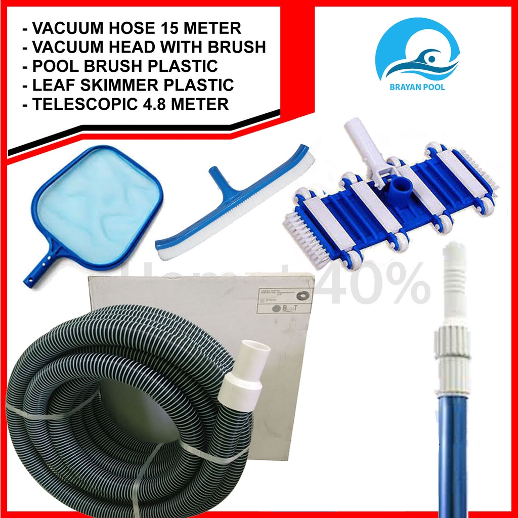 Jual Pembersih Kolam Renang - Vacuum Head - Vacuum Hose 15 Meter