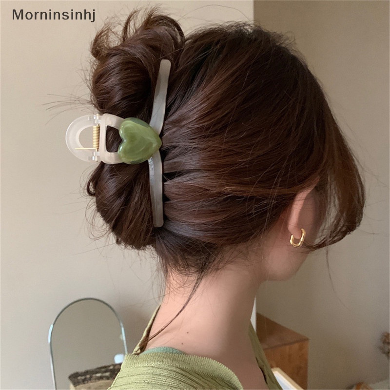 Mornin Cakar Rambut Berbentuk Hati Jelly Berwarna Hair Claw Clips Cute Hair Clip Vintage Jepit Rambut Korea Aksesori Rambut Untuk Wanita id