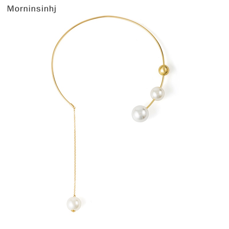 Mornin Elegan Pembukaan Adjustable Mutiara Choker Kalung Rantai Klavikula Fashion Kalung Untuk Wanita Perhiasan Pernikahan Kerah id