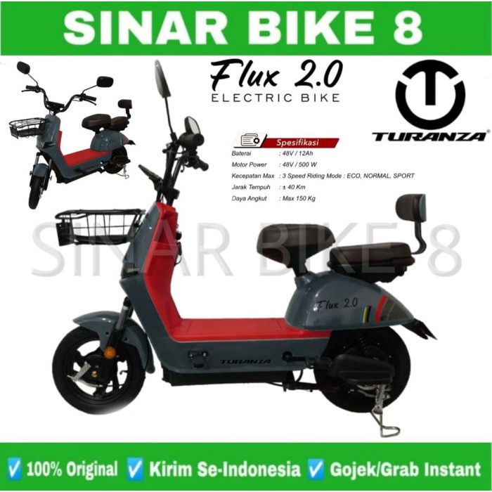 Sepeda Listrik Electric E Bike TURANZA FLUX 2.0 BY PACIFIC 500 Watt