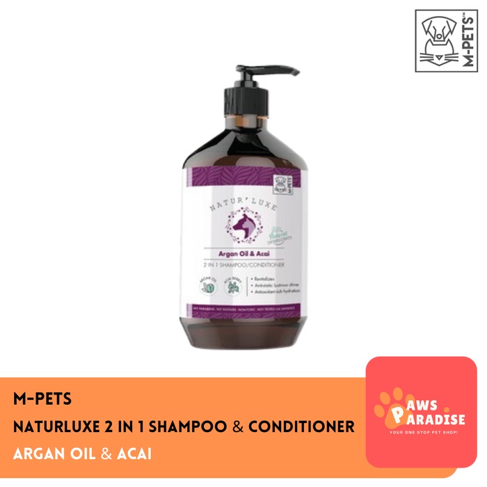 M-PETS Naturluxe 2in1 Shampoo &amp; Conditioner - Argan Oil &amp; Acai 500ML