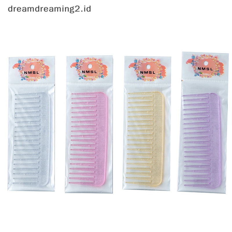 (drea) Sisir Glitter Warna Bintang Keriting Pengering Gagang Basah Detangling Besar Wanita Styling //