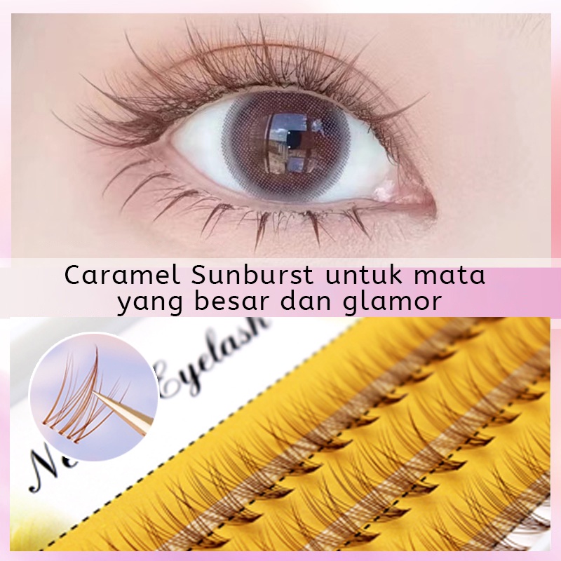 Coklat   Bulu Mata Palsu Pilih Varian Peri - Bulu Mata Palsu Udara Mata Manga Ekstensi Bulu Mata Palsu Korea Pita Bening Riasan Nude Alami Goblin