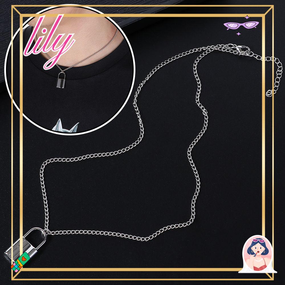 Lily Gembok Liontin Kalung Untuk Pria Wanita Hadiah Keren Gaya Jalanan Leher Perhiasan Punk Choker