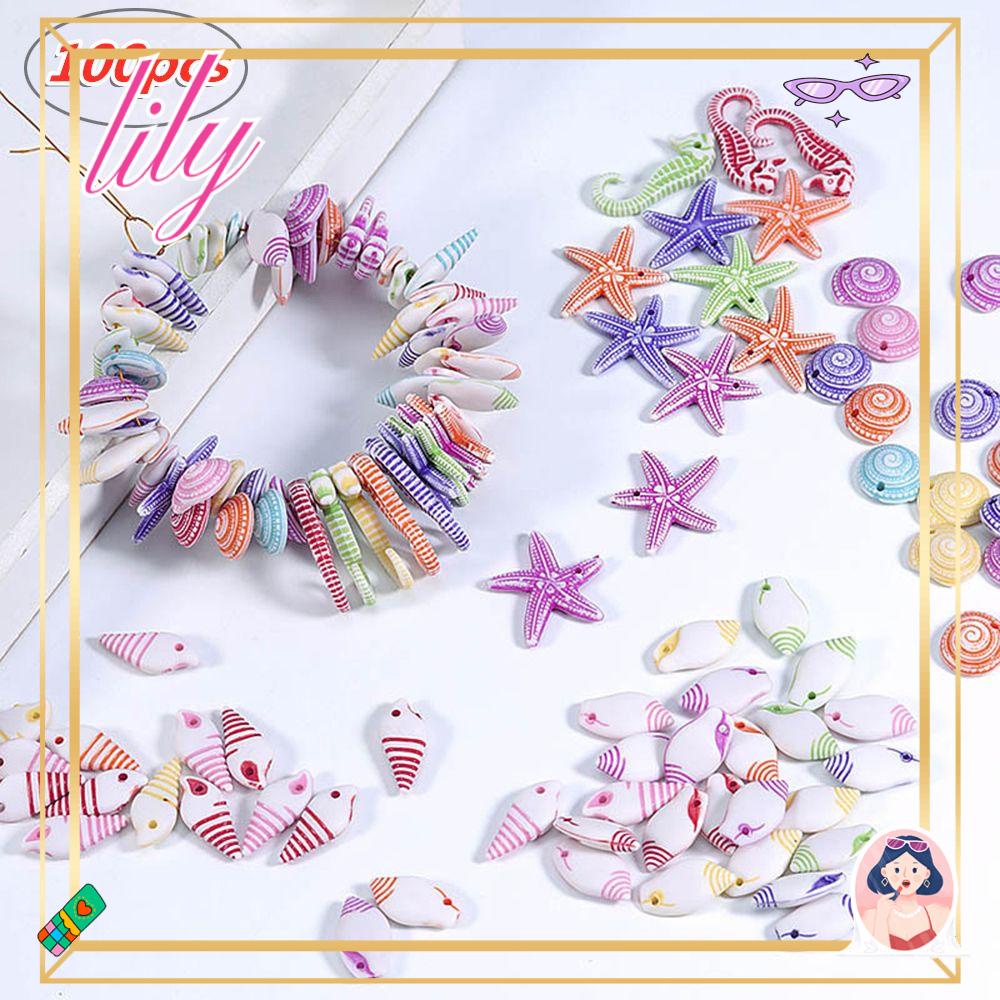 Lily 100 Pcs/Lot Tema Laut Liontin Fashion Membuat Perhiasan Gelang Kaki Kalung Kerajinan Handmade Aksesoris