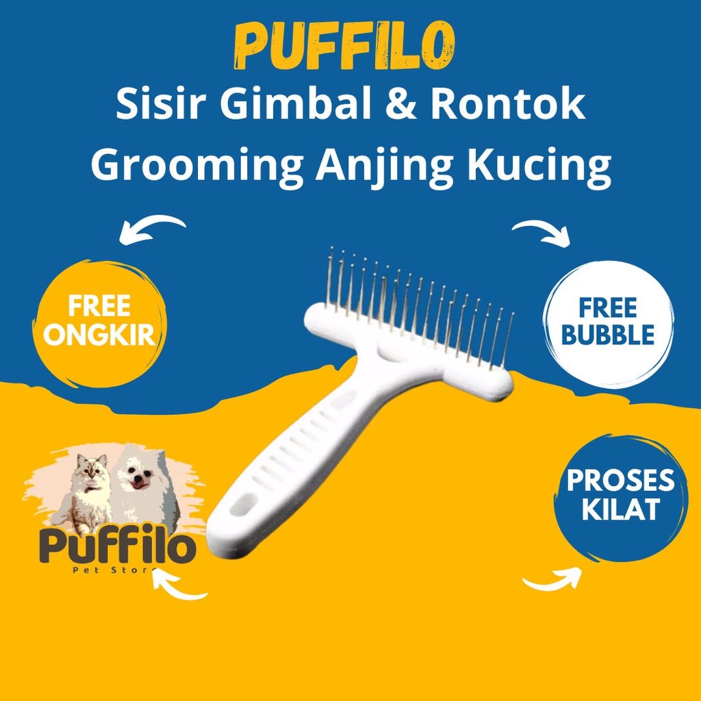 Sisir Sikat Slicker | Sisir Sikat Kawat Gagang Plastik | Sisir Gimbal &amp; Rontok Grooming Anjing Kucing