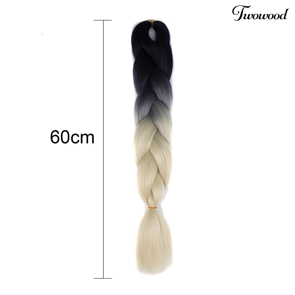 Twowood Wig Gradien Afrika Blackman Kepang Cosplay Perlengkapan Plaited Extension Rambut Imitasi Panjang Untuk Wanita