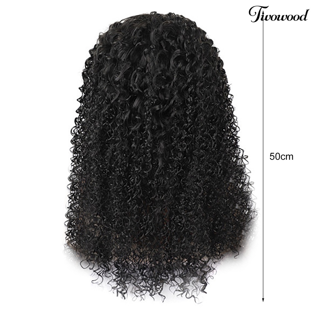 Twowood Curly Wig Berbulu Memperpanjang Rambut Suhu Tinggi Serat Density Frontal Wanita Wig Brasil Untuk Perempuan