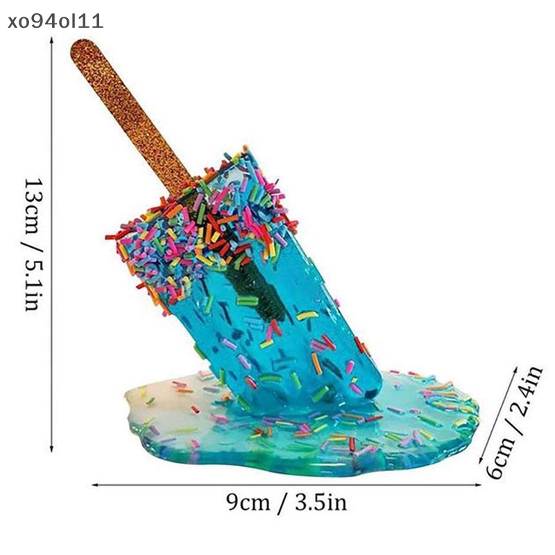 Patung Es Krim XO Melg Dekorasi Bening Miniatur Resin Craft Home Decor OL