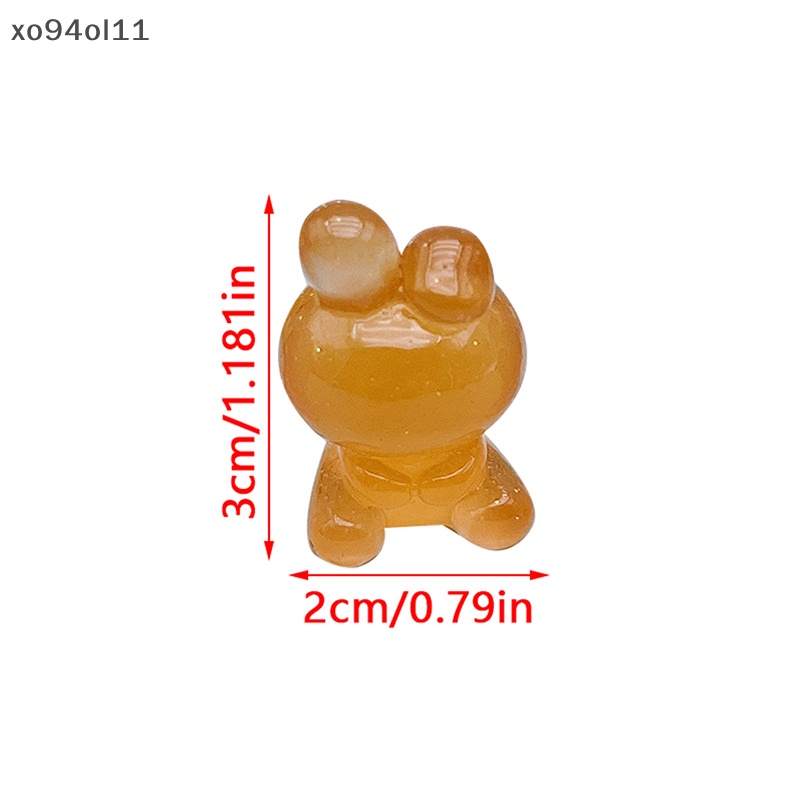 Xo 2Pcs Ornamen Kelinci Bercahaya Mini Warna Kartun Bunny Doll Micro Landscape Dekorasi Rumah Boneka Miniatur Mainan OL