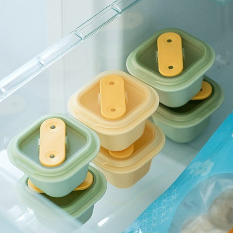 [Fitur] Nampan Pembuat Makanan Pelengkap Bayi Mudah-Demoulding Cetakan Es Batu Musim Panas Buah Es Loli Freezing Cup Sederhana Puding Jelly DIY Cetakan Kotak