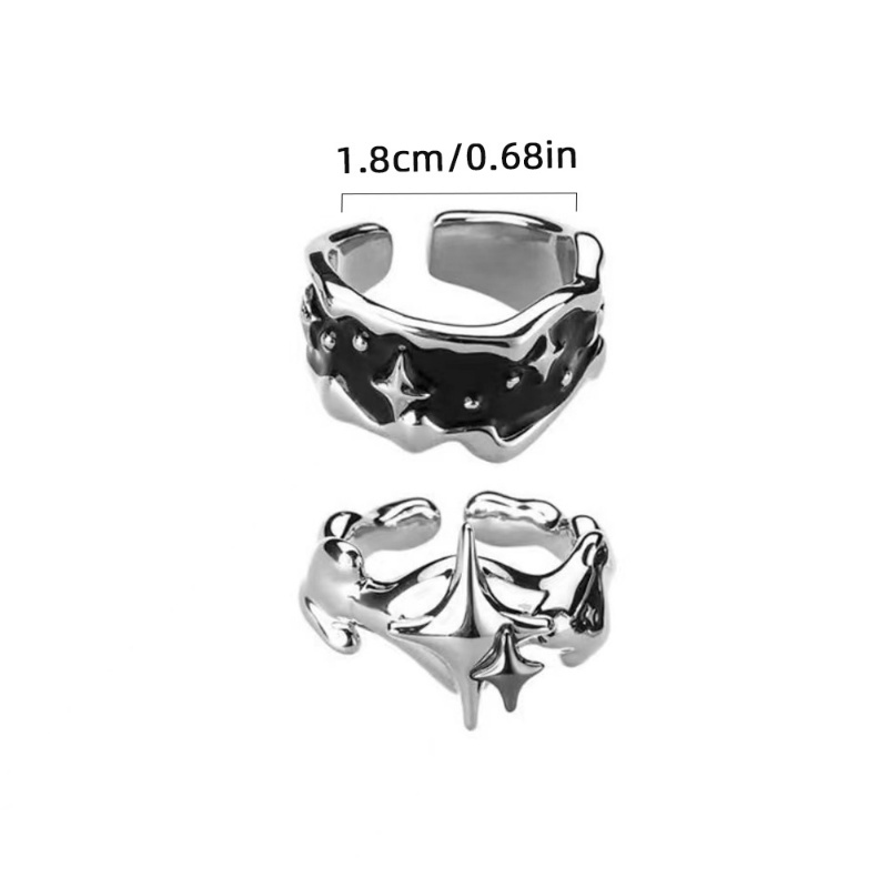 Fashion Sederhana Punk Cincin Bintang Tidak Teratur Jari Cincin Kreatif Perhiasan Geometris Hip Hop Adjustable Terbuka Rings Korea Populer Rings